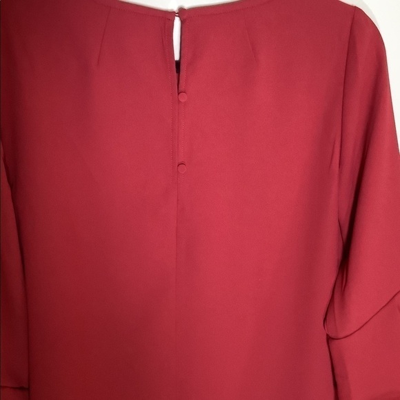 J CREW RUFFLED SLEEVES RED BLOUSE TALL NWT - Picture 3 of 8